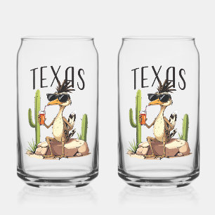 Texas Roadrunner mit einem Getränk Dosenglas