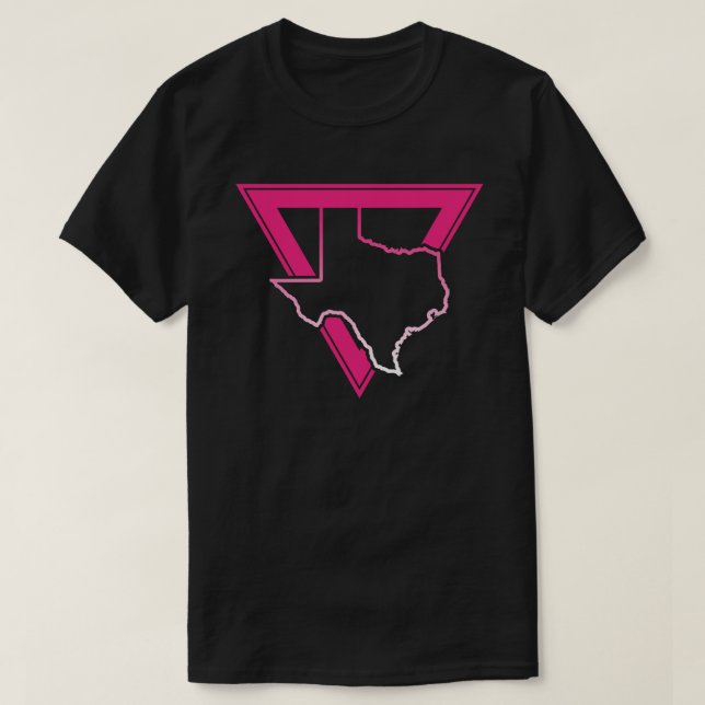 Texas-Rosa-Dreieck T-Shirt (Design vorne)