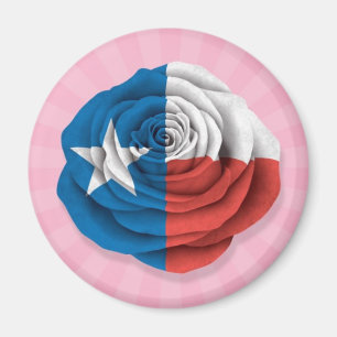 Texas-Rosen-Flagge auf Rosa Magnet