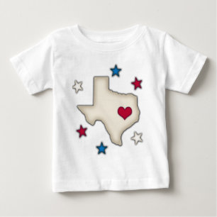 Texas-Rot-Herz Baby T-shirt