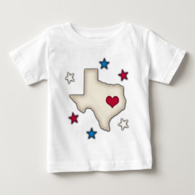 Texas-Rot-Herz Baby T-shirt (Vorderseite)
