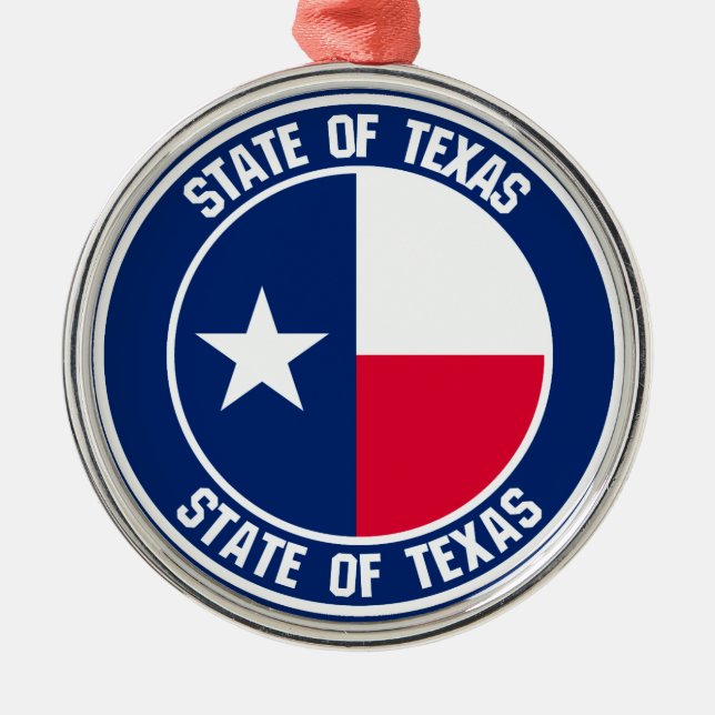 Texas Round Emblem Ornament Aus Metall (Vorne)