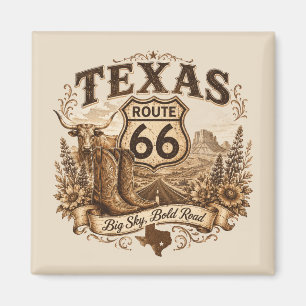 Texas Route 66 Big Sky Fridge Erinnerungsstück Magnet