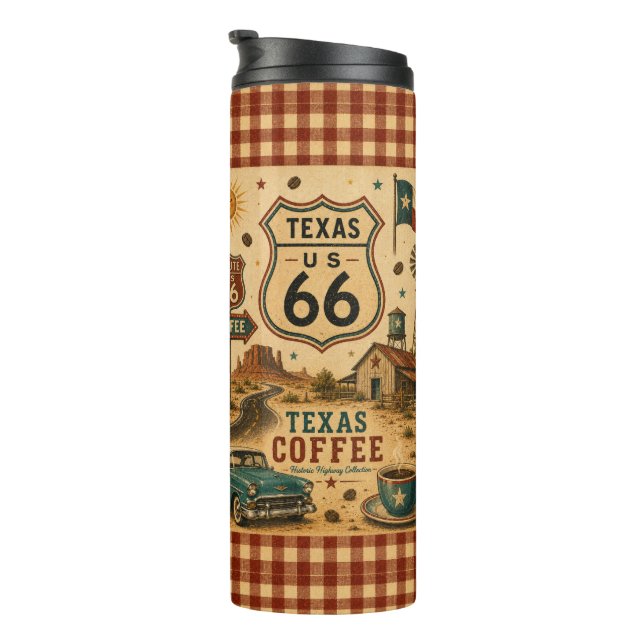 Texas Route 66 Coffee Road Trip Sips Thermosbecher (Nach rechts gedreht)