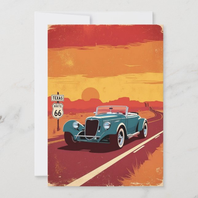 Texas Route 66 FESTIVAL POSRCARD Einladung (Vorderseite)