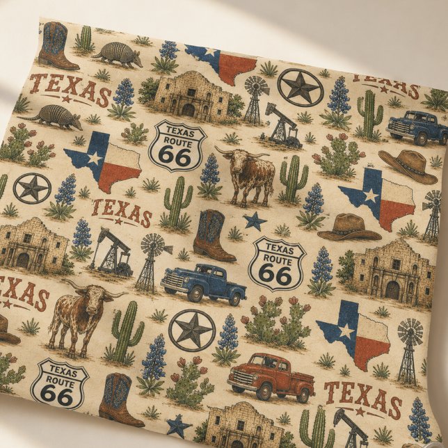 Texas Route 66 Lone Star Geschenk Geschenkpapier Set (Von Creator hochgeladen)
