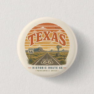 Texas Route 66 Panhandle Desert Highway Kunst Button