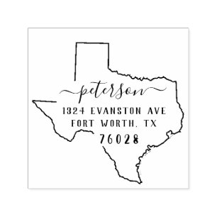 Texas-Rücksendeadresse-Briefmarke Selbst-Mit Tint Permastempel