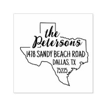 Texas-Rücksendeadresse Briefmarke Selbstfarbig