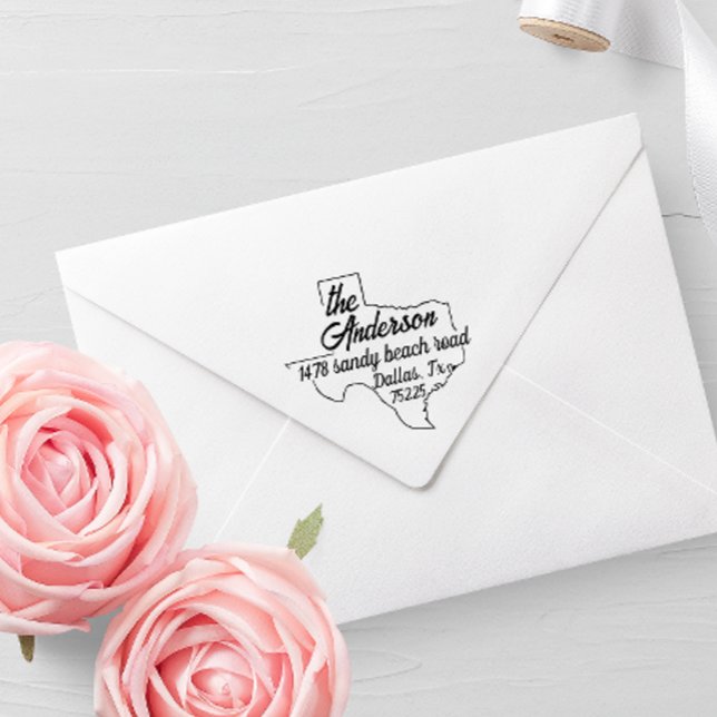 Texas-Rücksendeadresse Briefmarke Selbstfarbig Permastempel (Von Creator hochgeladen)