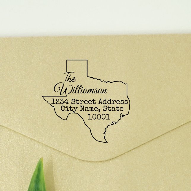 Texas-Rücksendeadresse Briefmarke Selbstfarbig Permastempel (Von Creator hochgeladen)