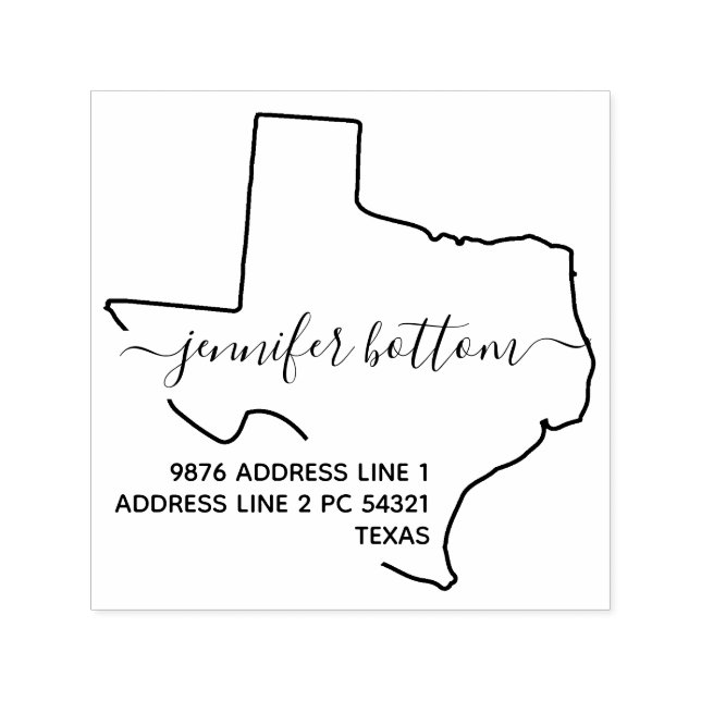 Texas Rücksendeadresse Business Logo Permastempel (Design)