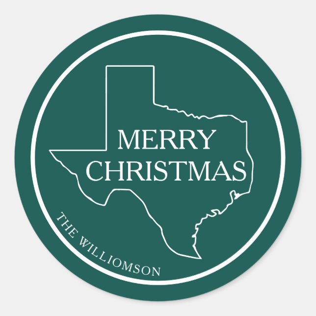 Texas-Rücksendeadresse Runder Aufkleber (Vorderseite)