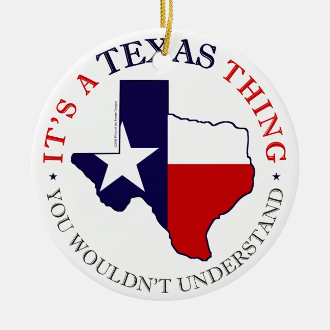 Texas-Sache Keramik Ornament (Vorne)