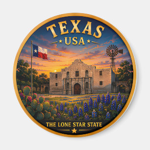 Texas San Antonio Urlaubserinnerungen 🟡 Magnet