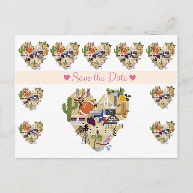 Texas Save the Date Postcard Ankündigungspostkarte (Vorderseite)