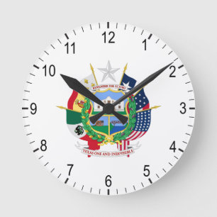 Texas-Schild Runde Wanduhr