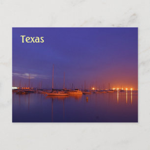Texas-Segelschiffe im Yachthafen bei Dämmerung Pos Postkarte