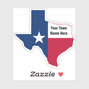 Texas Shape Flag Anpassbar Aufkleber