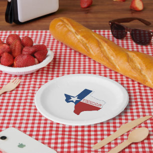 Texas Shaped Lone Star State Flag Texan Party Pappteller