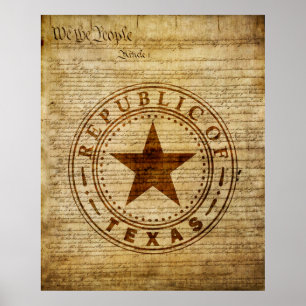 Texas Siegel von 1836 Poster