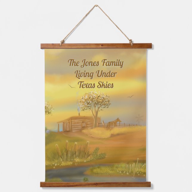 Texas Skies Personalisiert Tapestry Wandteppich Mit Holzrahmen (Vorderseite)
