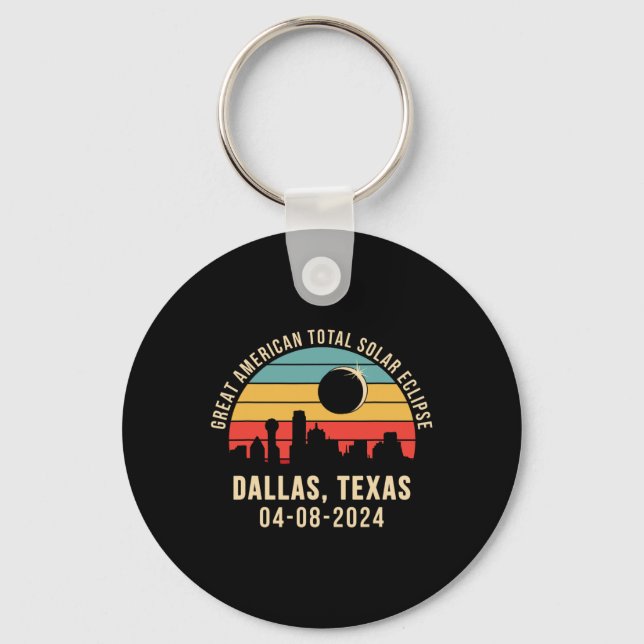 Texas Skyline Total Solar Eclipse 2024 Schlüsselanhänger (Vorderseite)