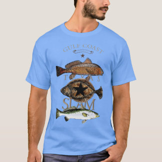 Texas Slam Fishing Roter Trommelflossen T-Shirt