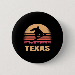 Texas Snowboarden Vintage Snow Boarder Retro 70er Button