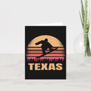 Texas Snowboarding Vintag Snow Boarder Retro 70er Karte