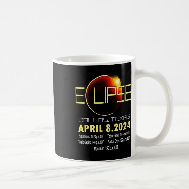 Texas Solar Eclipse 2024 Solar Eclipse Funny Texas Kaffeetasse (Rechts)