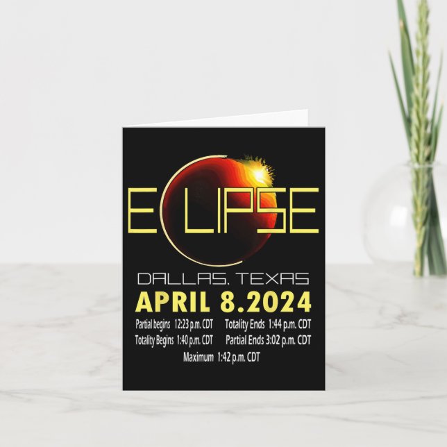 Texas Solar Eclipse 2024 Solar Eclipse Funny Texas Karte (Vorderseite)