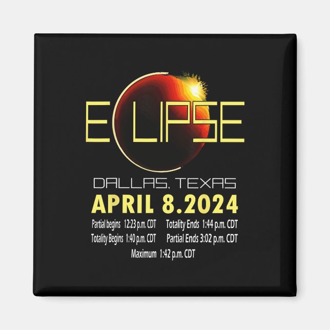 Texas Solar Eclipse 2024 Solar Eclipse Funny Texas Magnet (Vorne)