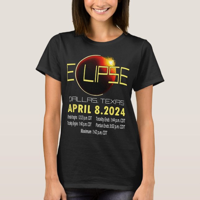 Texas Solar Eclipse 2024 Solar Eclipse Funny Texas T-Shirt (Vorderseite)