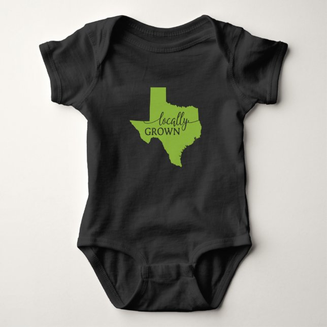 Texas Staat Bodysuit, lokalisiert in Texas Baby Strampler (Vorderseite)