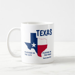 TEXAS STAAT FLAG Christliche Schrift gesegnet Kaffeetasse
