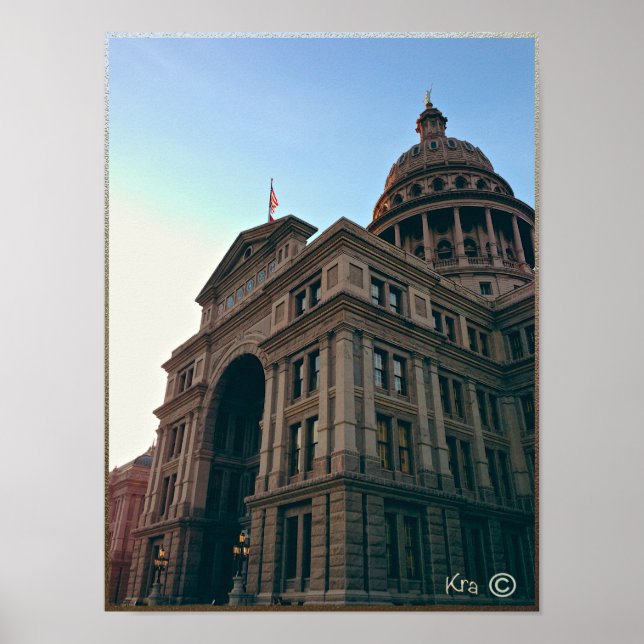 Texas Staat Hauptstadt Gebäude, Austin TEXAS Poster (Vorne)