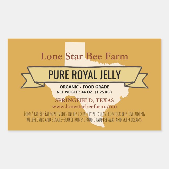 Texas Staat Honey Product Rectangle Stickers (Vorderseite)
