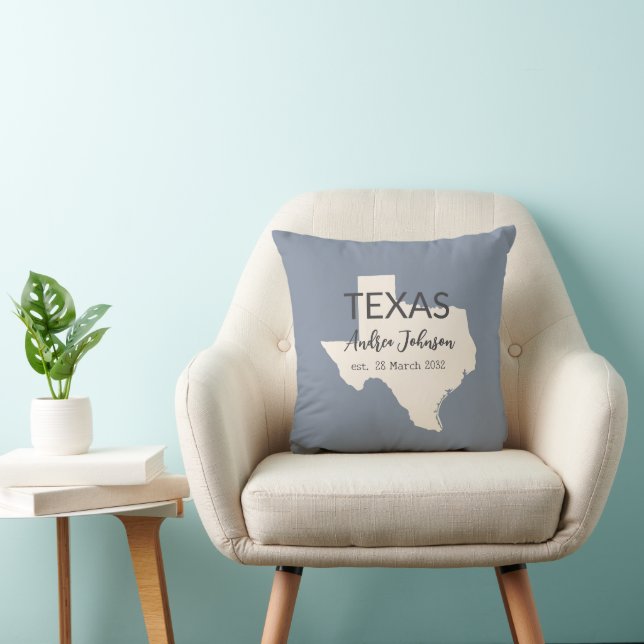 Texas Staat Karte Individuelle Name und Datum Kissen (Stuhl )