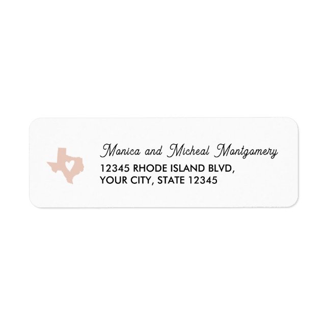 TEXAS Staat Karte mit Herz - JEDE FARBE (Vorne)