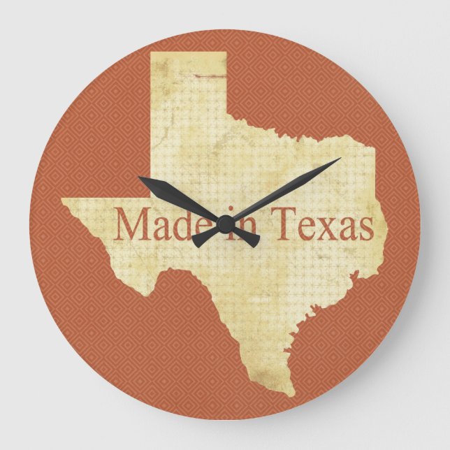 Texas Staat Karte Rot und Creme Wall Uhr (Vorderseite)