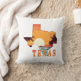 Texas Staat Kontur Beach Sunset Kissen