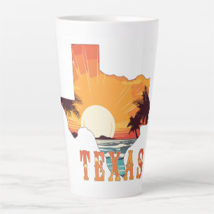 Texas Staat Kontur Beach Sunset Milchtasse