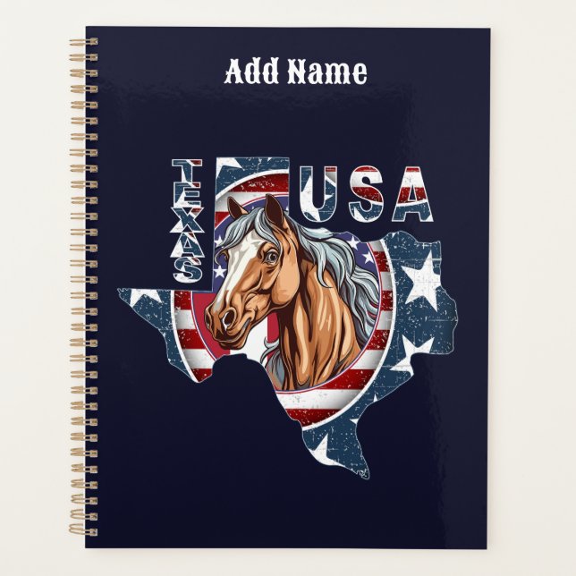 Texas Staat Kontur USA Pferd Planer (Vorderseite)