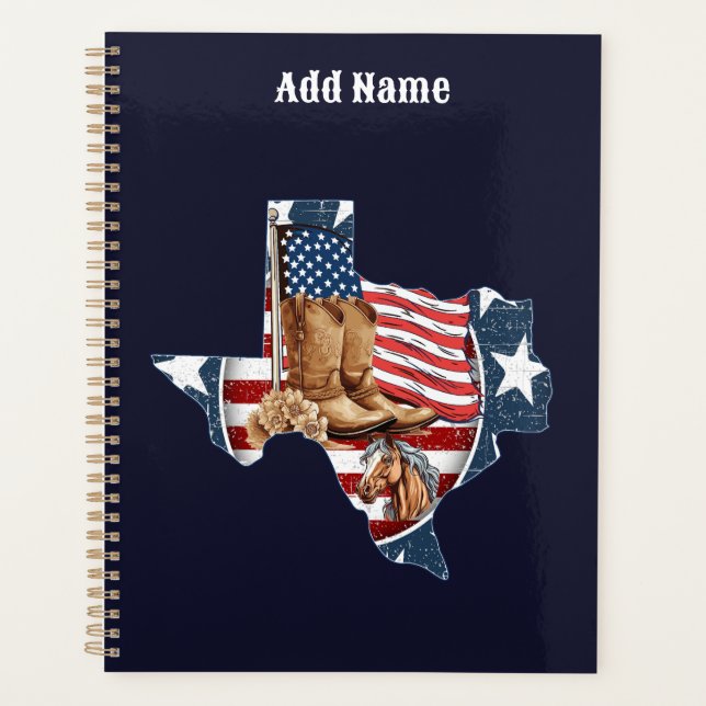 Texas Staat Kontur USA Pferd Planer (Vorderseite)
