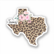 Texas Staat Leopard Print mit Blume