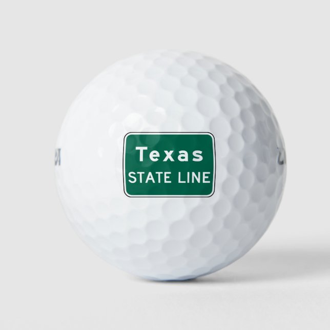 Texas Staat Line Road-Zeichen Golfball (Vorderseite)