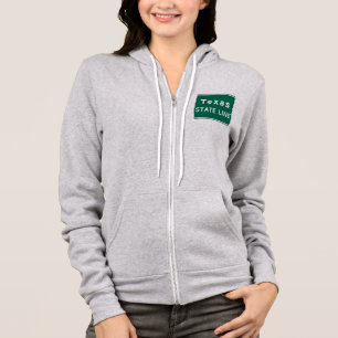 Texas Staat Line Road-Zeichen Hoodie