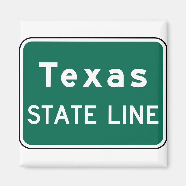 Texas Staat Line Road-Zeichen Magnet (Vorne)