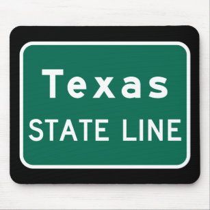 Texas Staat Line Road-Zeichen Mousepad